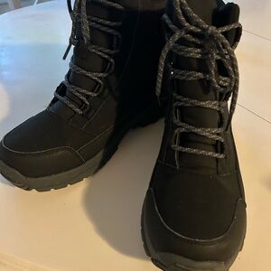 Black Lace-Up Boots